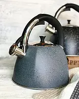 Чайник Edenberg со свистком 3,0 л из нержавеющей стали Серый мрамор (EB-3541)