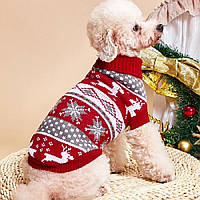 Свитер для собак вязанный «Рождество», одежда для собак мелких, средних пород