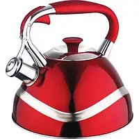 Чайник Edenberg со свистком 3 л из нержавеющей стали Красный (EB-7010)