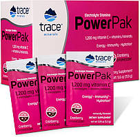 Trace Minerals Power Pak Cranberry / Вітамін C + електроліти + мультивітаміни Журавлина 30 саше