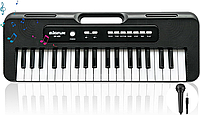 Noaideoi Kids Piano Keyboard, 37-клавишное пианино для детей, музыкальное пианино с микрофоном, портативное