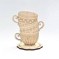 Фігурка з фанери - Tea Time "Чашки грецькі" Ідейка 10,5х8,8х11,8 см (3-077)