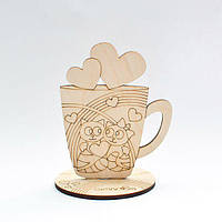 Фігурка з фанери - Tea Time "Чашка з котами" Ідейка 9,8х9х12 см (3-091)
