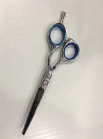 Ножницы парикмахерские ЭСТЕТ 5.5 прямые смещенные хром+синие кольца
