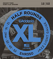 Струны для электрогитары D'Addario EHR350 Half Rounds Jazz Light Electric Guitar Strings 12 5 NC, код: 6556472