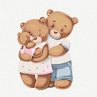 Картина по номерам Идейка Счастливая семья медвежат ©tanya_bonya 30х30 см KHO6028 набор для росписи по цифрам