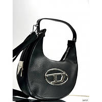 Чорна жіноча маленька сумочка на блискавці зі штучної шкіри