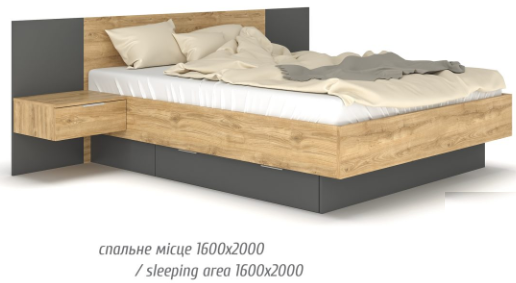 Кровать с ламелями и прикроватными тумбами (2 шт) Кантри Мебель Сервис ...