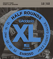 Струны для электрогитары D'Addario EHR350 Half Rounds Jazz Light Electric Guitar Strings 12 5 GS, код: 6556472
