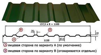 Профнастил ПК-20 Фарбований 0.4