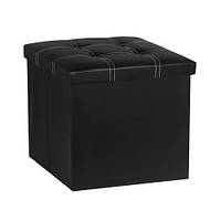 Пуф раскладной с нишей для вещей 38x38x38 см Stenson WW01367 black Черный