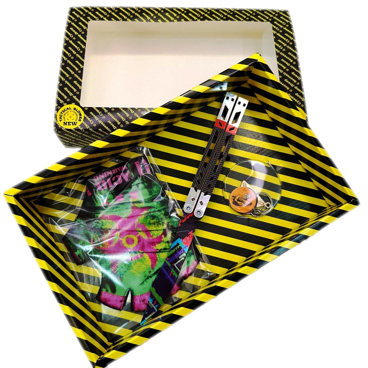 Набір іграшок STANDOFF 2 "Ніж Метелик Glitch & Рукавиці Acid", дерев'яна іграшкова зброя, фото 1