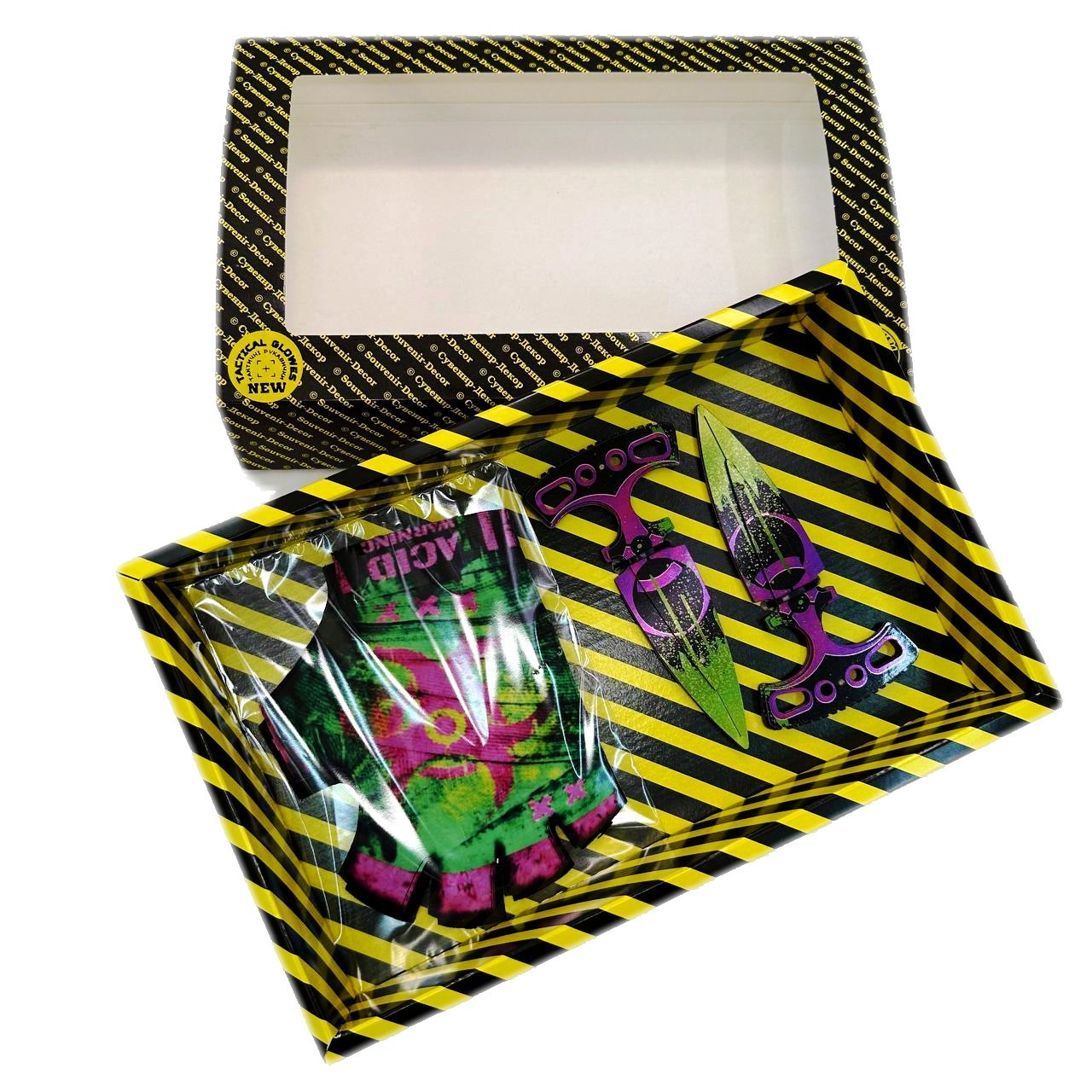 Набір іграшок STANDOFF 2 "Ніж Тичковий Toxic & Рукавиці Acid", дерев'яна іграшкова зброя, фото 1