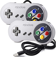 Miadore 2 x USB-контролера для ігор SNES NES, класичний ретро USB-джойстик-геймпад для ПК з ОС Windows MAC та системи Raspberry Pi