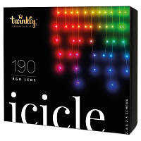 Гирлянда Twinkly Smart LED Icicle RGB 190, BT + WiFi, Gen II, IP44 кабель про (TWI190STP-TEU) - Топ Продаж!