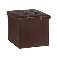 Пуф раскладной с нишей для вещей 38x38x38 см Stenson WW01367 brown Коричневый