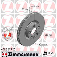 Тормозной диск ZIMMERMANN 600.3247.20 - Топ Продаж!