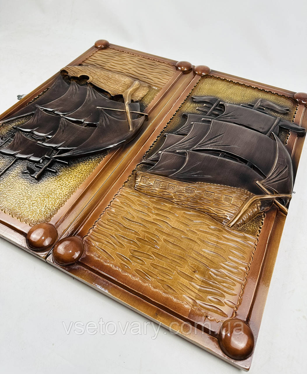 Нарди ручної роботи Корабель (70х70 см), фото 1