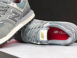 Чоловічі кросівки New Balance 574 Classic замшеві молодіжні повсякденні сірі, фото 7
