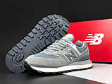 Чоловічі кросівки New Balance 574 Classic замшеві молодіжні повсякденні сірі, фото 6