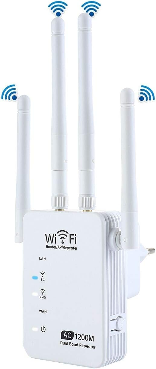 Розширювач діапазону Wi-Fi зі швидкістю 1200 Мбіт/с. Двухдіапазонний повторювач бездротового сигналу, фото 1