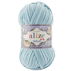 Пряжа Alize Velluto № 414 пильний блакитний