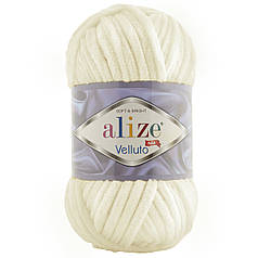 Пряжа Alize Velluto № 62 молочний