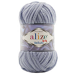 Пряжа Alize Velluto № 87 вугільний сірий