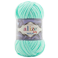 Пряжа Alize Velluto № 19 лазурний