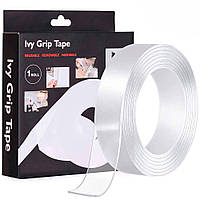 Двостороння клейка стрічка багаторазова 3*0.03м Ivy Grip Tape 3 метри