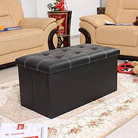 Пуф раскладной с нишей для вещей 76x38x38 см Stenson WW01368 black Черный