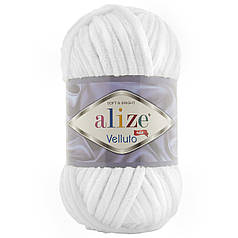 Пряжа Alize Velluto № 55 білий