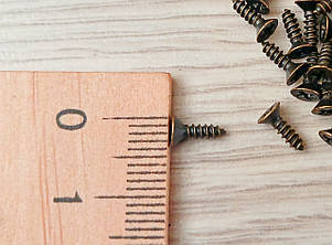 Шурупи маленькі для кріплення. "стара латунь" 2х8мм. Комплект (10шт), фото 2