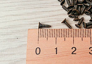 Шурупи маленькі для кріплення. "стара латунь" 2х8мм. Комплект (10шт), фото 4