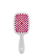 Расчёска для волос Janeke Superbrush Small Италия Оригинал белая с розовым