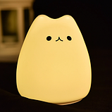 Силіконовий нічник Little Cat 7 кольорів світіння На батарейках 3DTOYSLAMP, фото 3