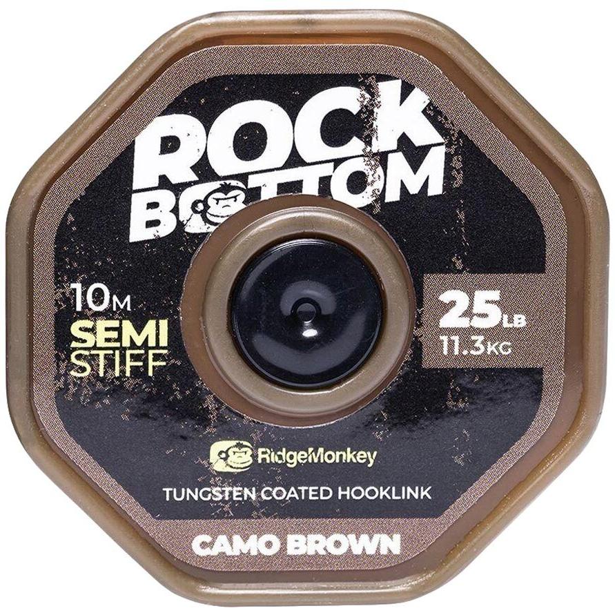 Повідковий матеріал RidgeMonkey Connexion Rock Bottom Tungsten Semi Stiff Coated Hooklink Camo Brown 10m 25lb