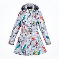 Пальто для дівчаток LEANDRA Huppa 18030004 біле з принтом 116