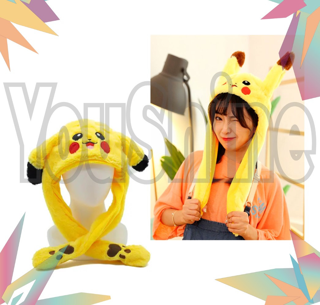 Жовта шапка Pikachu, що світиться, з рухомими вухами  YU227