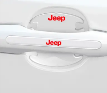 Наклейки захисні прозорі на дверні ручки + під дверні ручки з маркою авто Jeep, захист від подряпин