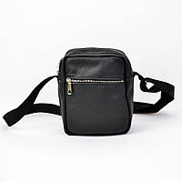 Качественная мужская сумка - мессенджер из натуральной кожи на 4 кармана с WS-530 серебряной молнией (WS)
