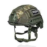 Кевларовый шлем FAST NIJ IIIa оливковый с подвесной системой "Cam-Fit" + кавер пиксель L