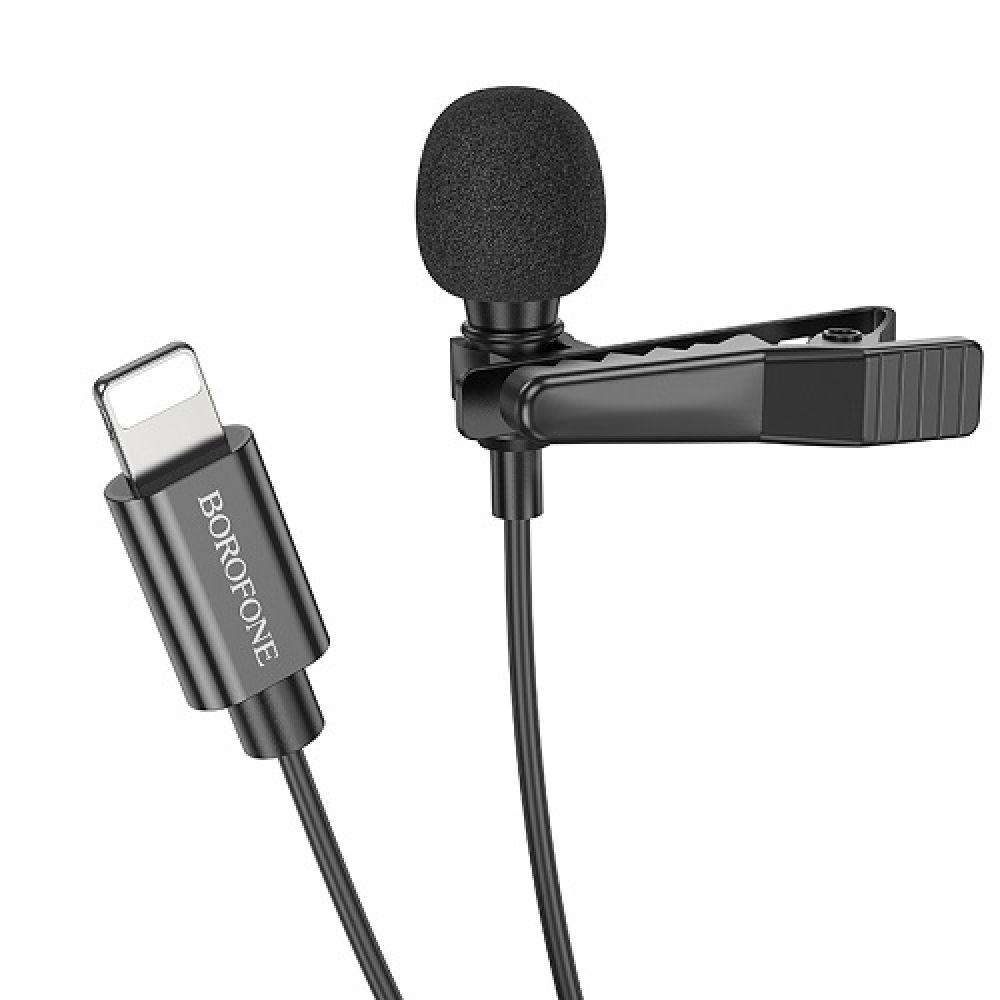 Микрофон Петличный Borofone BFK11 Lightning для телефона Цвет Черный - фото 2 - id-p2085993081