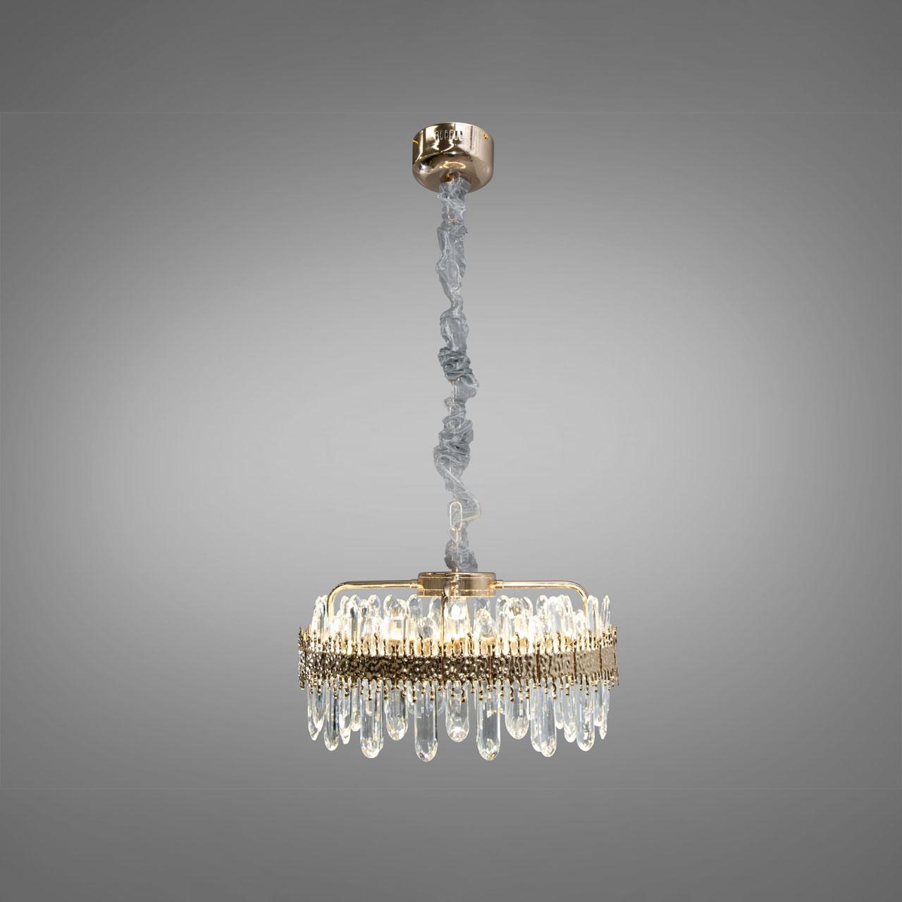 Світлодіодна кришталева люстра в стилі Арт-Деко колір каркасу золотий D-D990-500G, фото 1