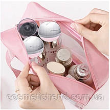 Косметичка жіноча дорожня рожева прозора Washbag 26*7*16 см, фото 6