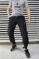 Зручні чорні чоловічі штани з софтшелу на флісі, теплі чорні чоловічі штани