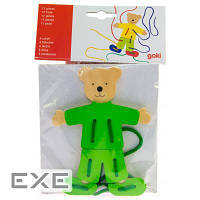 Развивающая игрушка Goki Шнуровка Медведь с одеждой (58929)