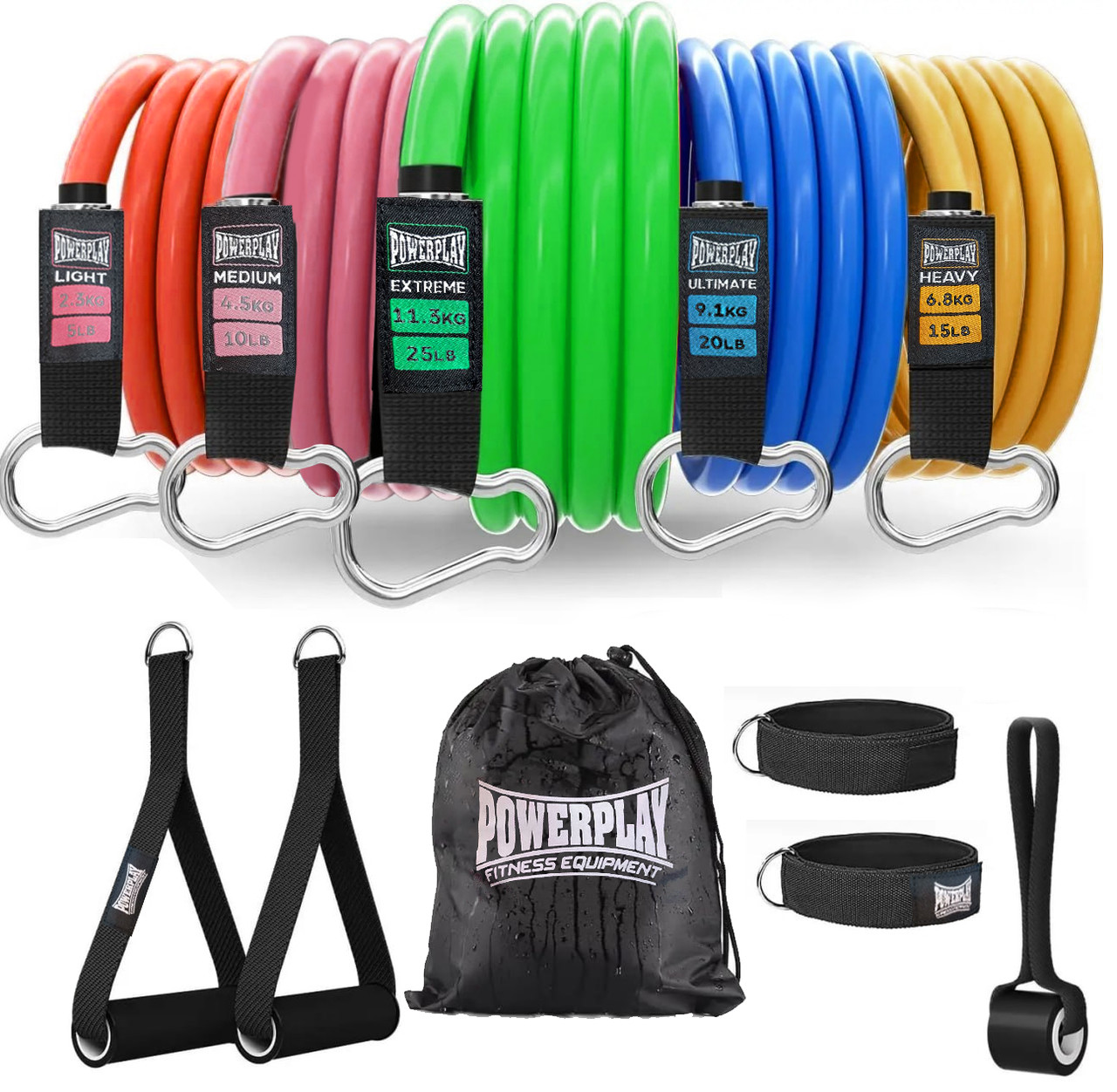Набір трубчастих еспандерів PowerPlay PP-4102 Expander Set 5шт. (до 35 кг.), фото 1