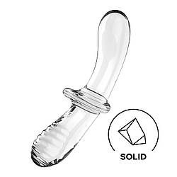 Двосторонній скляний дилдо Satisfyer Double Crystal Transparent, боросилікатне скло, унісекс
