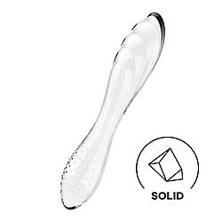 Двосторонній скляний дилдо Satisfyer Dazzling Crystal 1 Transparent, дуже міцний, без стопера